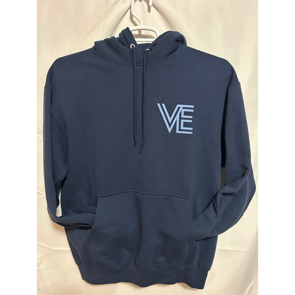 Port & Company Mens Navy Blue Believe The Hype Graphic Core Fleece Hoodie Large